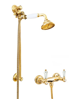 Armaturer i massiv messing - 6019 + 704 Dronning bruser