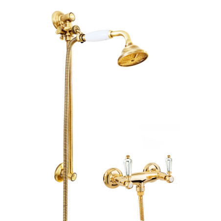 Armaturer i massiv messing - 6019 + 704 Dronning bruser