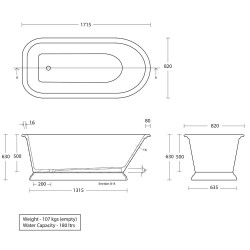 Bathtub - Stanlake with white foot