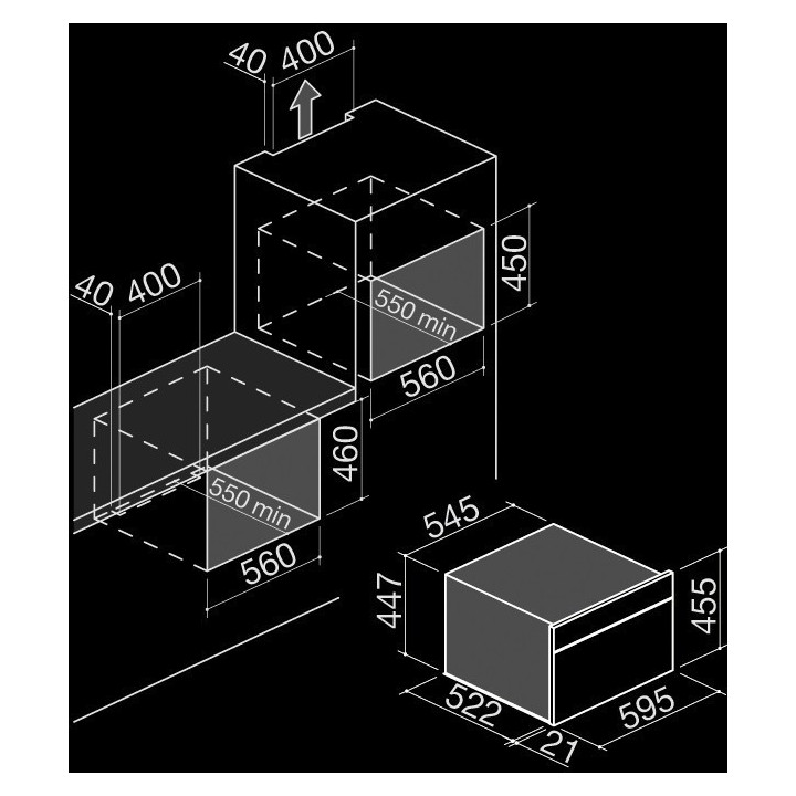 ICON GLASS blæstkøler indbygget