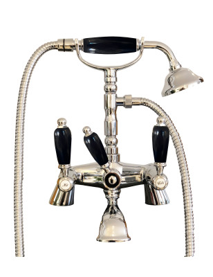 Armaturer i massiv messing - 6002 Onyx til badekar