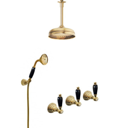 Armaturer i massiv messing - 6022-L Onyx vægmonteret bruser