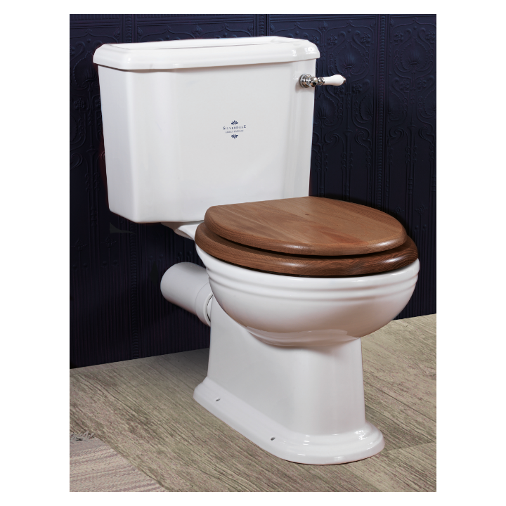 Victorian toilet med fast cisterne