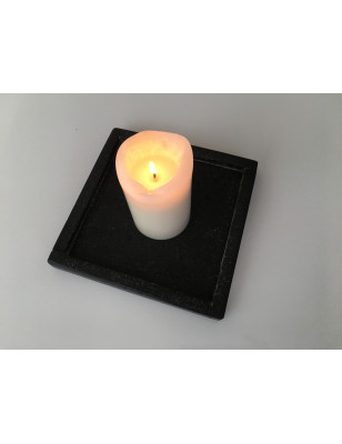Lavasten lysestage 20 x 20 cm | Naturligt råt design