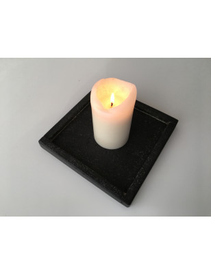 Lavasten lysestage 20 x 20 cm | Naturligt råt design