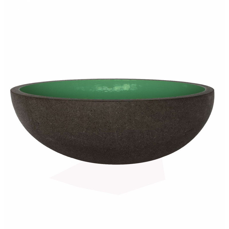Lava stone oval sink with glaze Lava stone oval sink with glaze