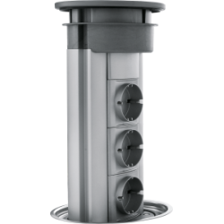 Rundt udtrækbar stikkontakt tårn