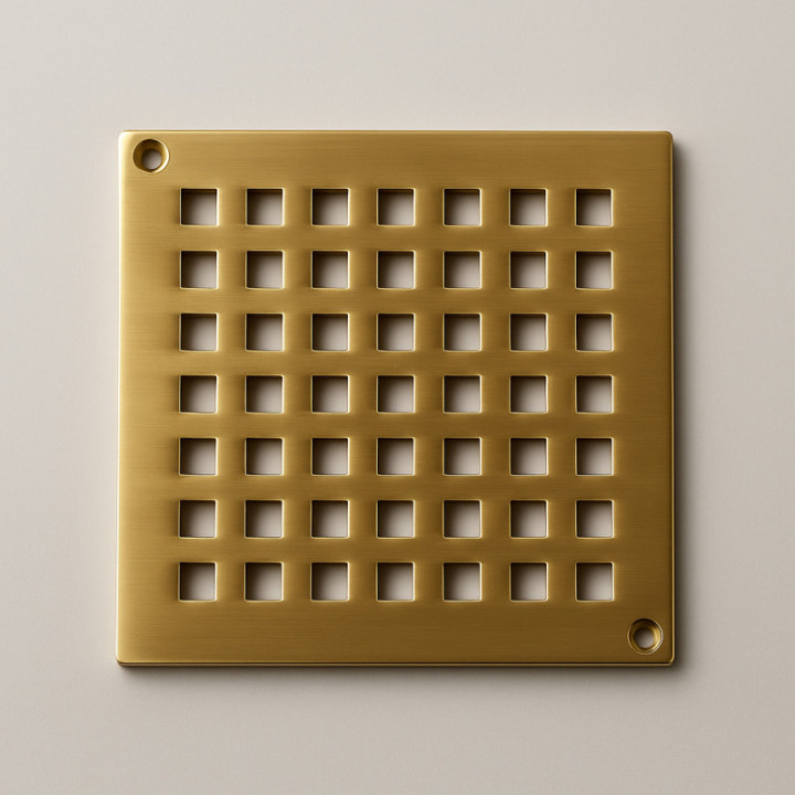 Messingrist 140×140 mm – Bronzefinish | Blücher gulvafløb