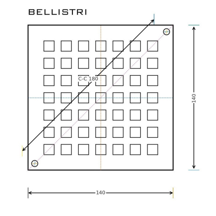 Messingrist 140×140 mm – Bronzefinish | Blücher gulvafløb